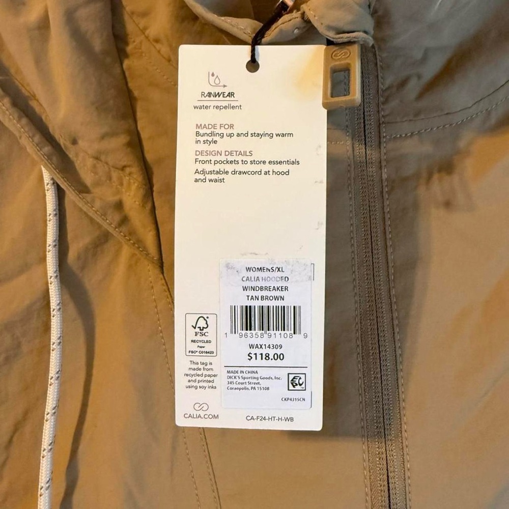 Calia By Carrie Underwood Womens XL Tan Windbreaker Jacket New with Tags‎ - Picture 3 of 8